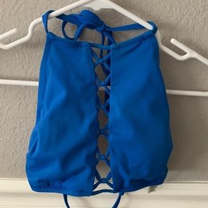 Neck high halter bikini top